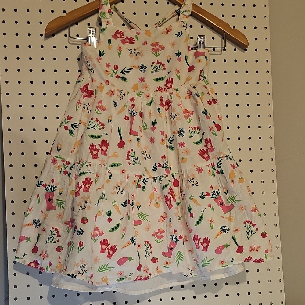 Sigrid Olsen Kids Floral Dress - White and Pink Garden Theme Size 7